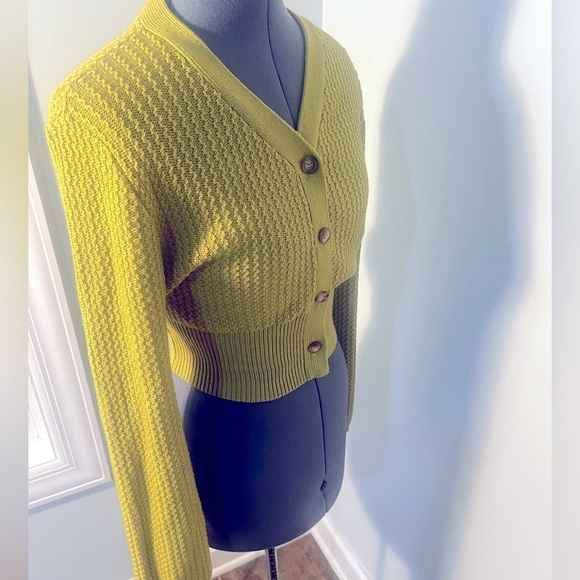 Kerisma Sz Small Saori Cardie, Moss Green Cashmere Blend Shrunken Cardigan NWOT - Picture 7 of 16